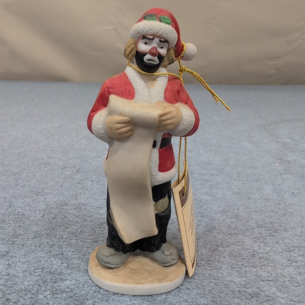 Emmett Kelly Jr Collectible Porcelain Santa Clown Naughty Nice List Figurine‎ - Picture 2 of 5